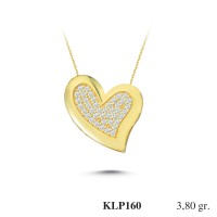  Gold Zircon Stone Necklace 3,648 gr 