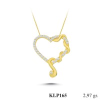  Gold Zircon Stone Necklace 2,8512 gr 