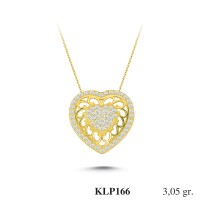  Gold Zircon Stone Necklace 2,928 gr 