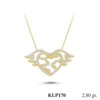  Gold Zircon Stone Necklace 2,688 gr 