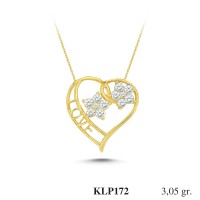  Gold Zircon Stone Necklace 2,928 gr 