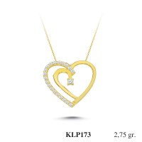 Gold Zircon Stone Necklace 2,64 gr 