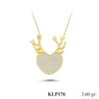  Gold Zircon Stone Necklace 3,456 gr 