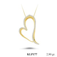  Gold Zircon Stone Necklace 2,784 gr 