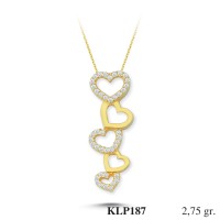  Gold Zircon Stone Necklace 2,64 gr 