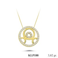  Gold Zircon Stone Necklace 3,6672 gr 