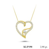  Gold Zircon Stone Necklace 2,784 gr 