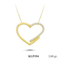  Gold Zircon Stone Necklace 2,88 gr 