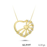  Gold Zircon Stone Necklace 3,936 gr 