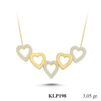  Gold Zircon Stone Necklace 2,928 gr 