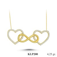  Gold Zircon Stone Necklace 4,08 gr 