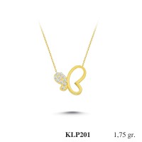  Gold Zircon Stone Necklace 1,68 gr 