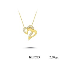  Gold Zircon Stone Necklace 2,112 gr 