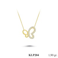  Gold Zircon Stone Necklace 1,824 gr 