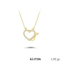  Gold Zircon Stone Necklace 1,8432 gr 