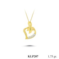  Gold Zircon Stone Necklace 1,68 gr 