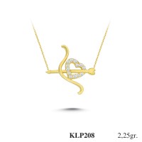  Gold Zircon Stone Necklace 2,16 gr 
