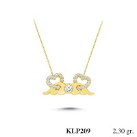  Gold Zircon Stone Necklace 2,208 gr 