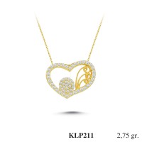  Gold Zircon Stone Necklace 2,64 gr 