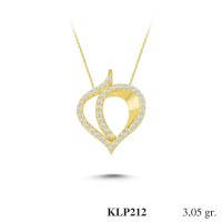  Gold Zircon Stone Necklace 2,928 gr 