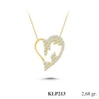  Gold Zircon Stone Necklace 2,5728 gr 