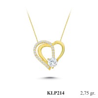  Gold Zircon Stone Necklace 2,64 gr 