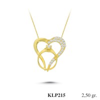  Gold Zircon Stone Necklace 2,4 gr 