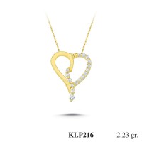  Gold Zircon Stone Necklace 2,1408 gr 