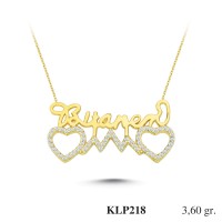  Gold Zircon Stone Necklace 3,456 gr 