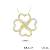  Gold Zircon Stone Necklace 4,368 gr 