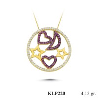  Gold Zircon Stone Necklace 3,984 gr 