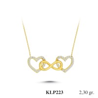  Gold Zircon Stone Necklace 2,208 gr 