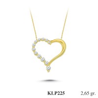  Gold Zircon Stone Necklace 2,544 gr 