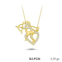  Gold Zircon Stone Necklace 3,216 gr 