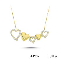  Gold Zircon Stone Necklace 2,88 gr 