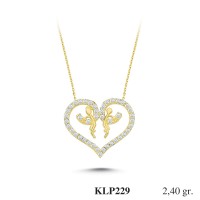  Gold Zircon Stone Necklace 2,304 gr 