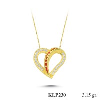  Gold Zircon Stone Necklace 3,024 gr 