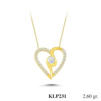  Gold Zircon Stone Necklace 2,496 gr 
