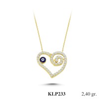  Gold Zircon Stone Necklace 2,304 gr 