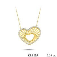  Gold Zircon Stone Necklace 3,2448 gr 