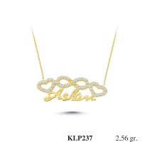  Gold Zircon Stone Necklace 2,4576 gr 