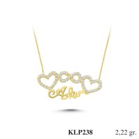  Gold Zircon Stone Necklace 2,1312 gr 
