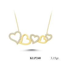  Gold Zircon Stone Necklace 3,024 gr 