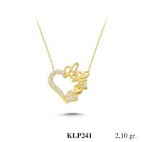  Gold Zircon Stone Necklace 2,016 gr 
