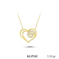  Gold Zircon Stone Necklace 2,016 gr 