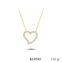  Gold Zircon Stone Necklace 1,5552 gr 