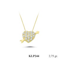 Gold Zircon Stone Necklace 2,64 gr 