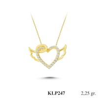  Gold Zircon Stone Necklace 2,16 gr 