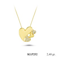  Gold Zircon Stone Necklace 2,304 gr 