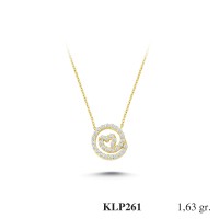  Gold Zircon Stone Necklace 1,5648 gr 